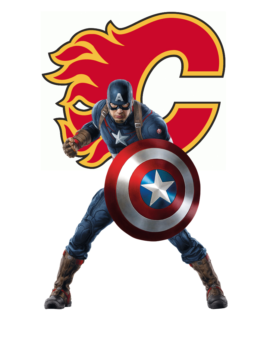 Calgary Flames Captain America Logo vinyl decal